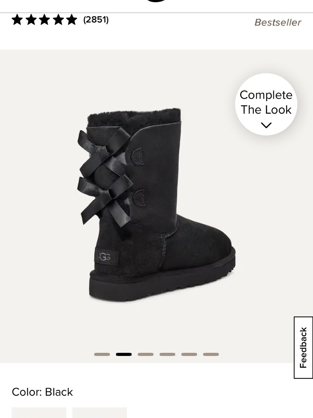 UGG Kids Bailey Bow Boot - Black